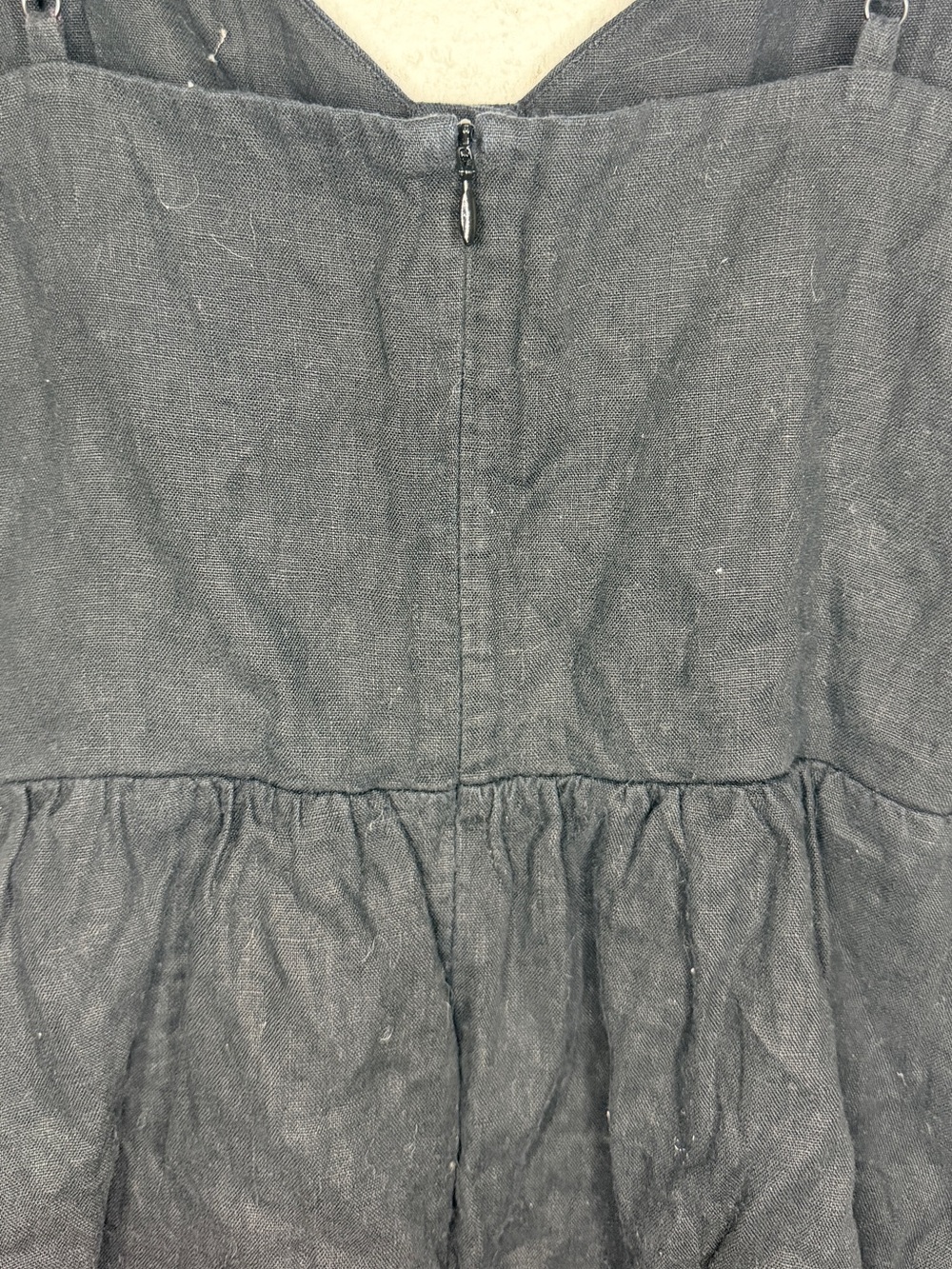 Reformation Velma Black Dress 100% Linen Size 6 - Picture 7 of 9